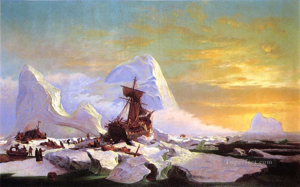 氷に砕かれたウィリアム・ブラッドフォード油絵
